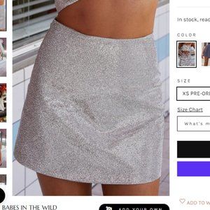 SHIRA SILVER RHINESTONE MINI SKIRT 12TH Tribe